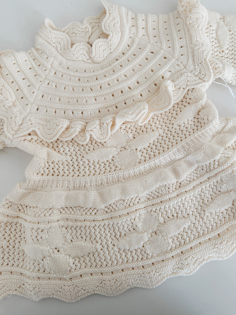 Textured Knit Dress- Milk