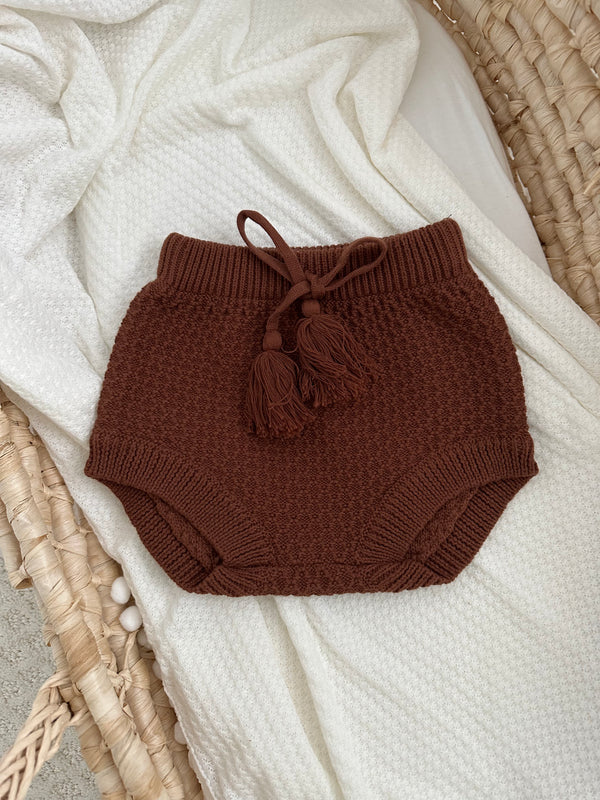 Textured Knit Bloomers - Chocolate