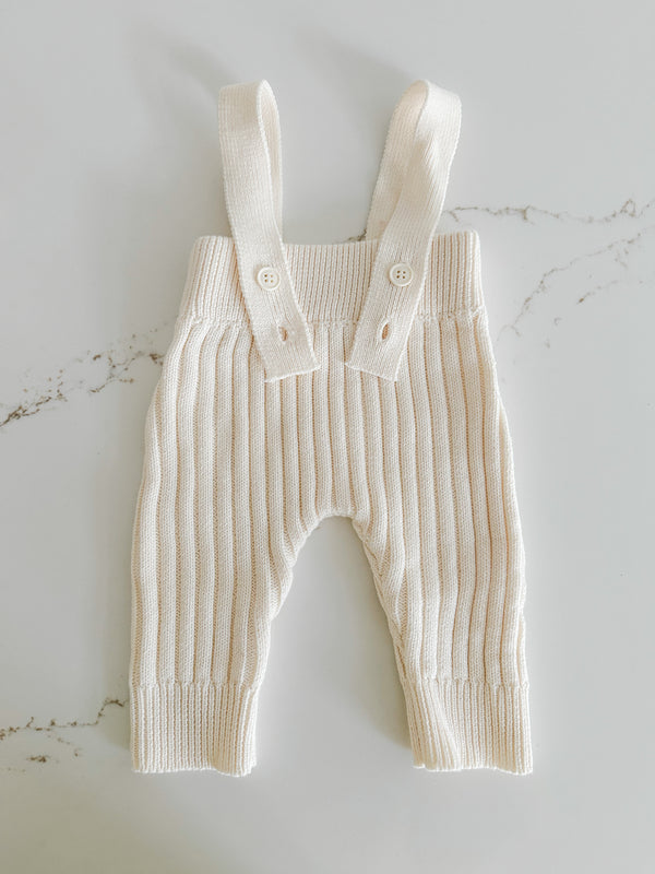 Textured Knit Overalls