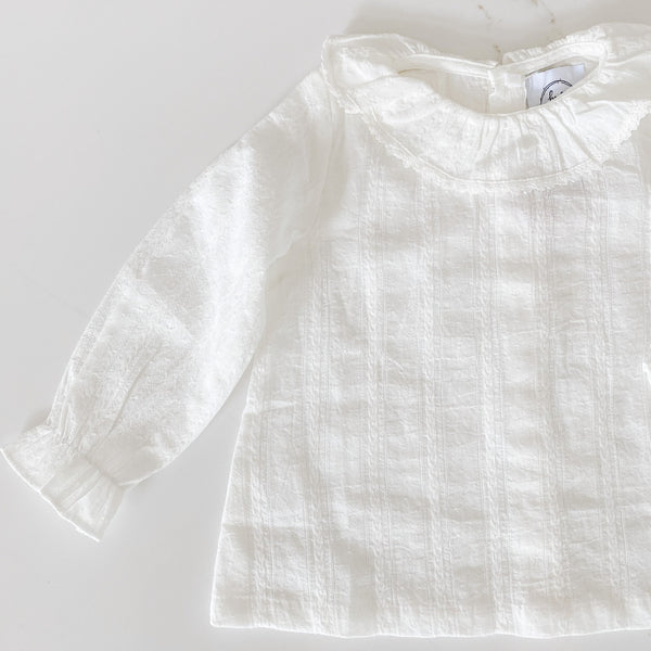 Embroidered Cotton Top - White